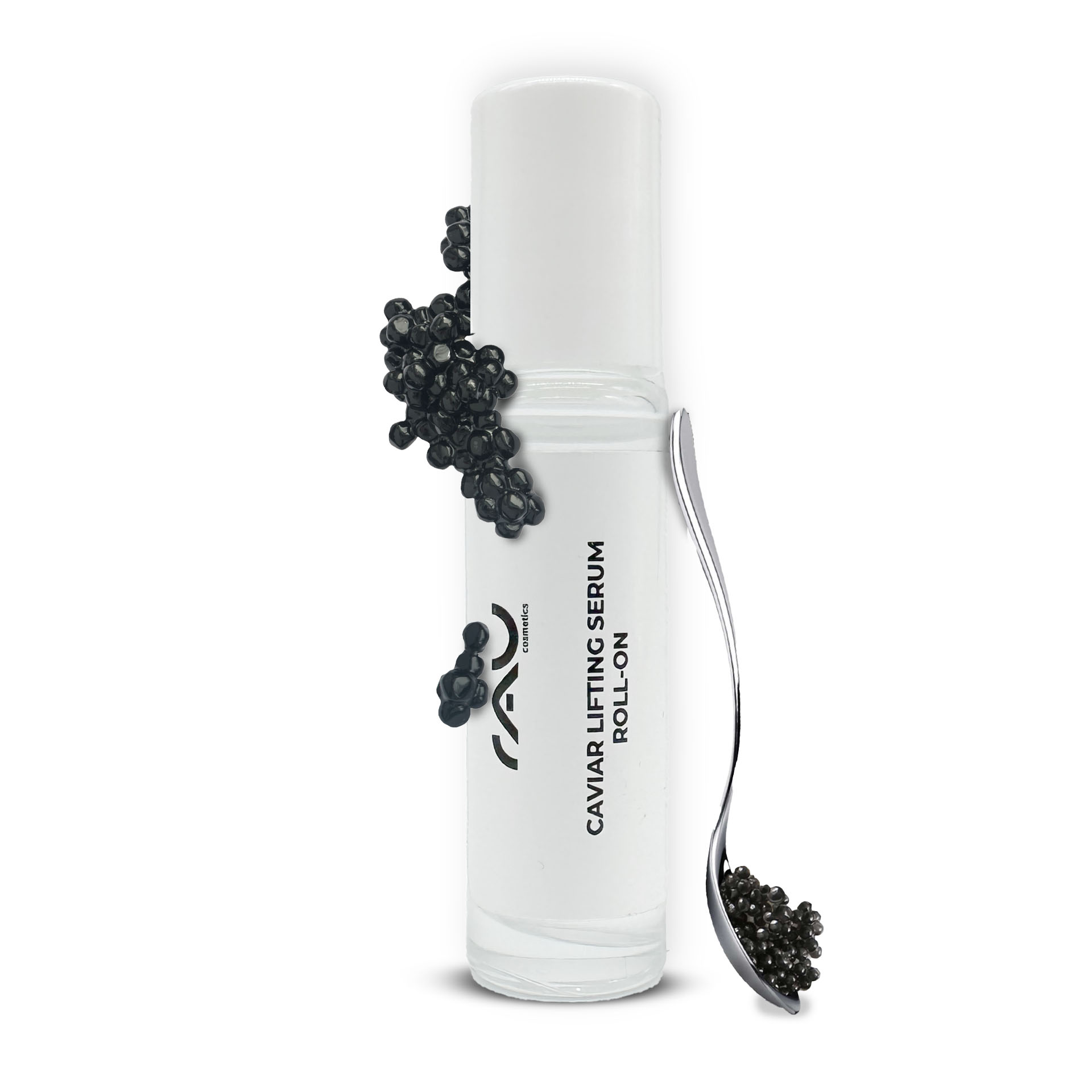Caviar Lifting Serum Roll-On 10 ml with reproage & caviar extractTriple Hyaluronic Serum Roll-On 10 ml with triple hyaluronic acids Roll-On-Flasche mit Kaviar-Lifting-Serum und Kaviarperlen mit Anti-Aging-Vorteilen und revitalisierenden Eigenschaften für reife Haut.