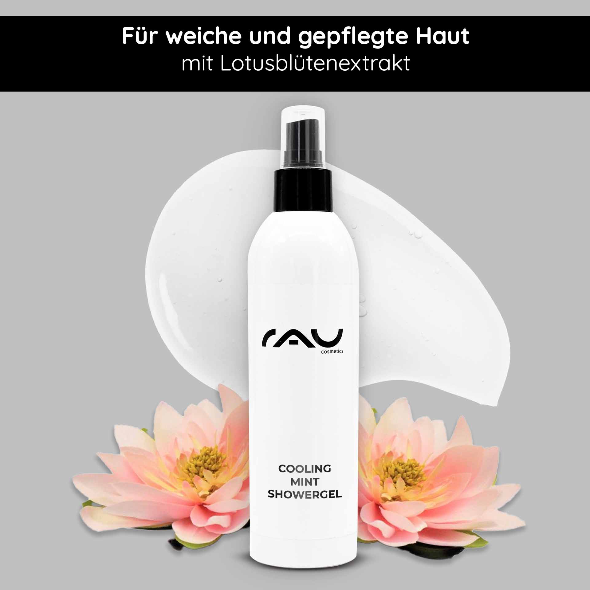 RAU Cooling Mint Showergel 500 ml - Vitalizing Shower Gel with Lotus Blossom Extract