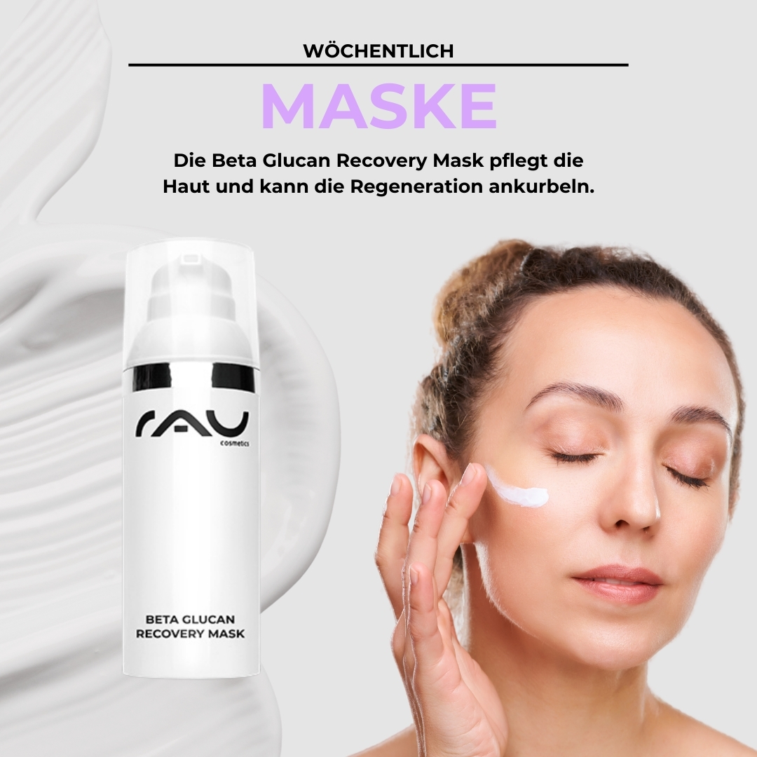 Professional care routine for dry skin „RAU Cosmetics Profi-Pflegeroutine für trockene Haut – Feuchtigkeitsmaske zur intensiven Regeneration und Versorgung mit 24 h Feuchtigkeit.“