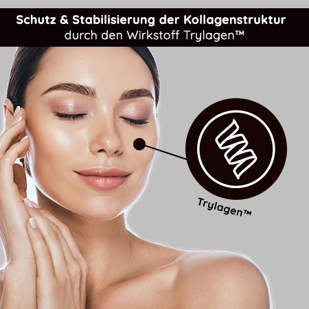 Application: A woman gently applies the Collagen Serum to her face to promote skin elasticity.