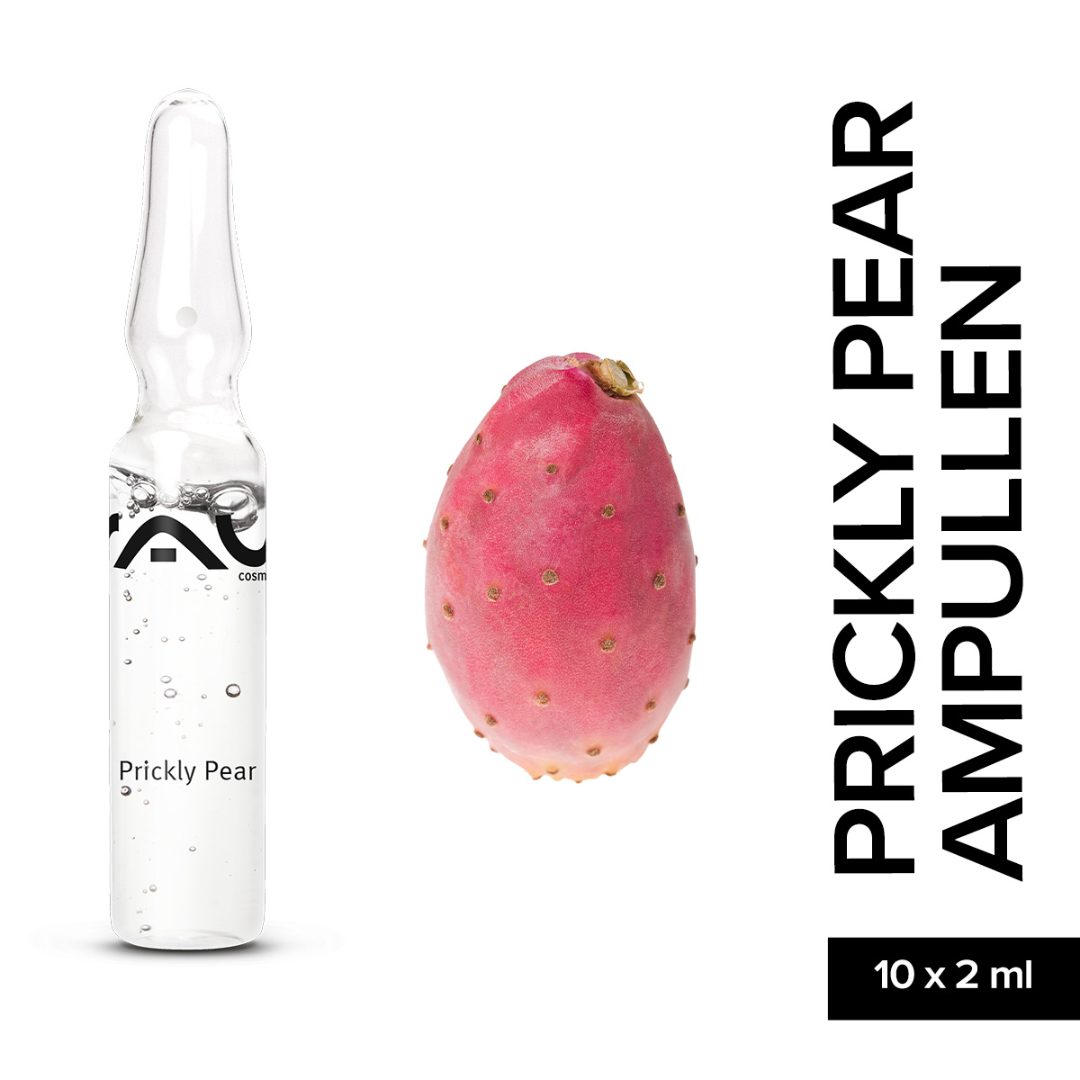 RAU Prickly Pear Ampullen 10 Stück x 2 ml - Anti-Falten-Ampulle mit dreierlei Hyaluronsäuren Gesichtspflege Gesichtsserum Hautpflege Wirkstoffkosmetik