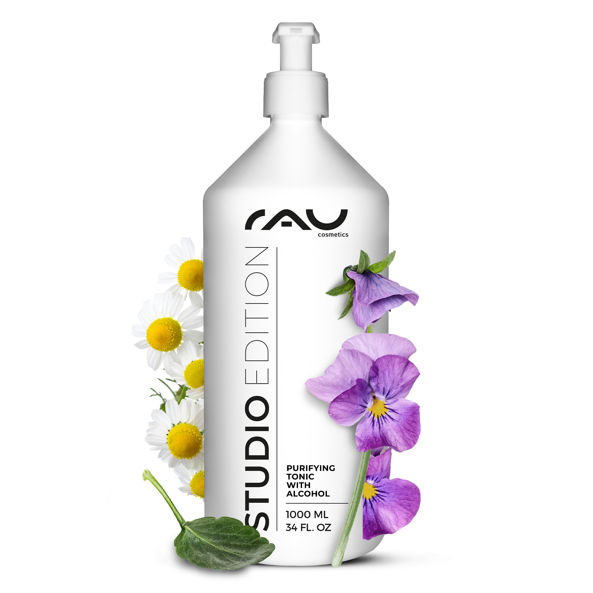 Purifying Tonic with alcohol 1000 ml against impure skin Flasche, Lotion, Blume, Pflanze, Kräuterig