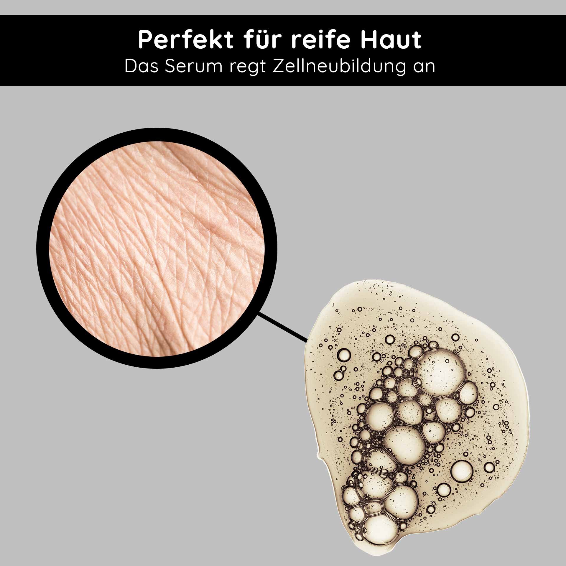 Perfect serum for mature skin, skin texture with fine lines and product stimulating new cell formation.