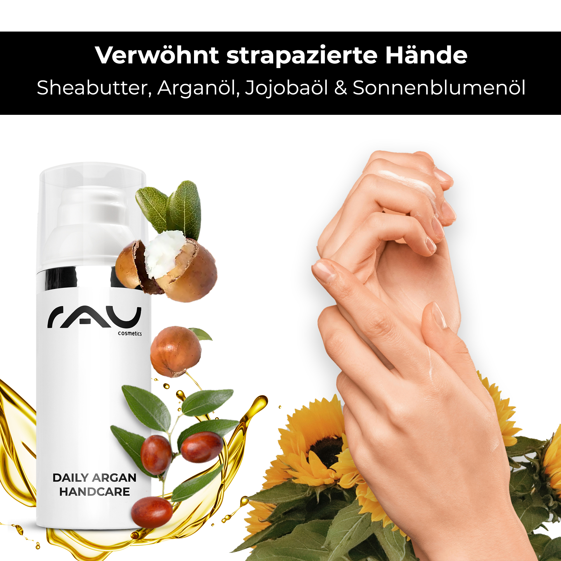 RAU Daily Argan Hand Care 75 ml - Nourishing Hand Cream for Stressed & Dry Hands RAU Daily Argan Hand Care 75 ml - Nourishing Hand Cream for Stressed & Dry Hands
