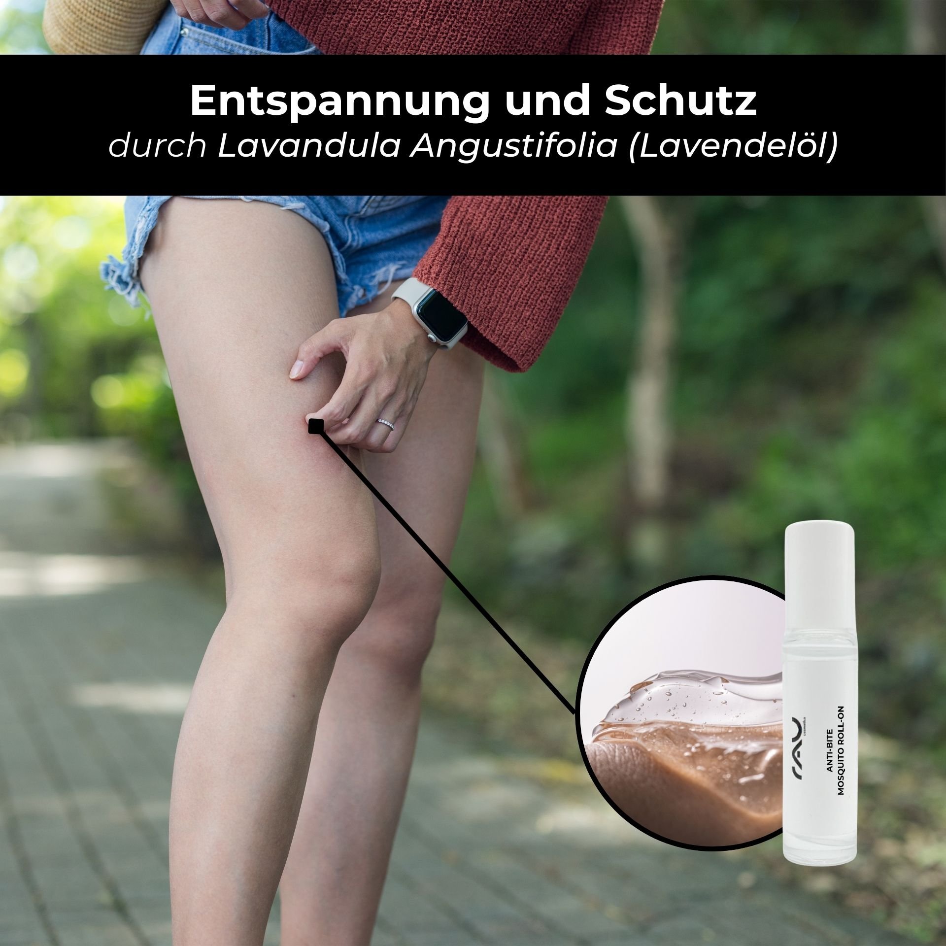 Gentle care after insect bites on the skin with the RAU Mosquito Roll-On.